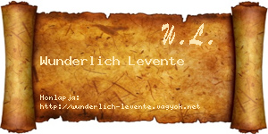Wunderlich Levente névjegykártya