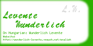 levente wunderlich business card